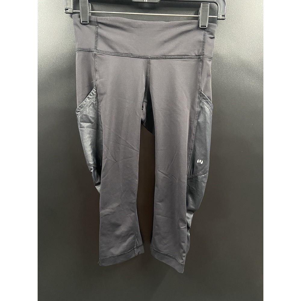 Lululemon Black Cropped And Gathered Leggings Women's Size 2